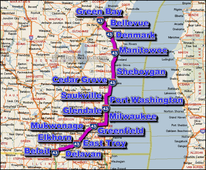 interstate 43 route map