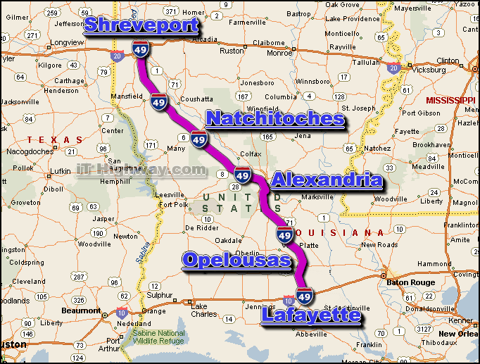 Map of Louisiana Cities - Louisiana Interstates, Highways Road Map 