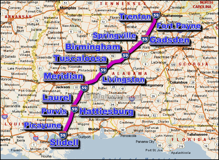 interstate 59 route map