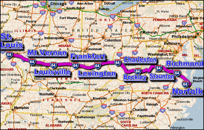 i-64 road and traffic conditions