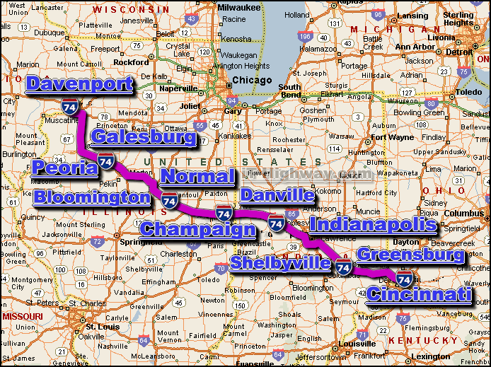 i-74 road and traffic conditions