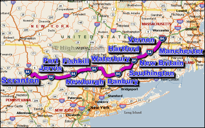 i-84 east coast road and traffic conditions