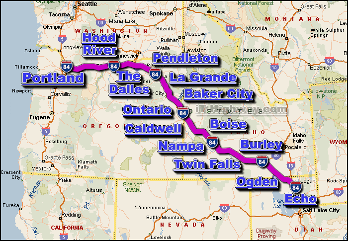 i-84 west coast road and traffic conditions