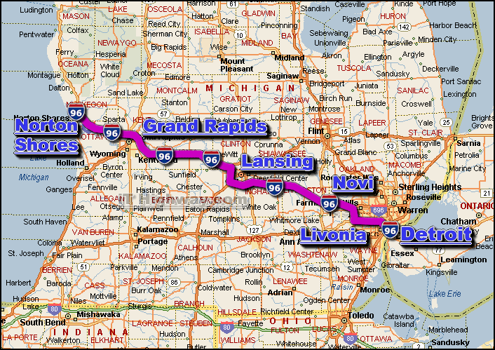 interstate 96 route map