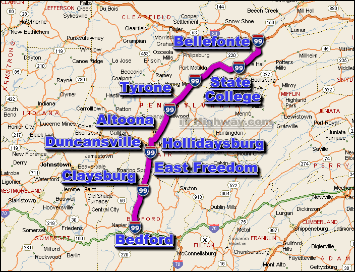 i-99 road and traffic conditions